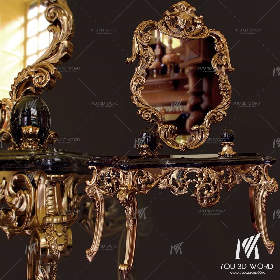 European style metal end view platform 3d model